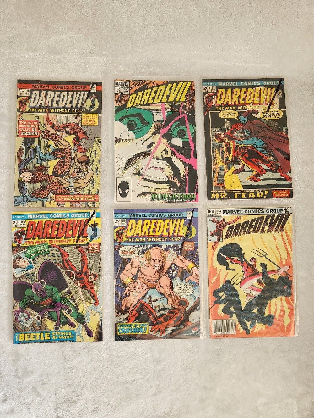 Daredevil Marvel Comic Lot 91 108 119 120 194 228 Vintage Black Widow Born Again
